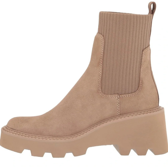 Dolce Vita Womens H20 Hoven Tan Leather Lugged Sole Chelsea Boots Boots NWT - Picture 3 of 10